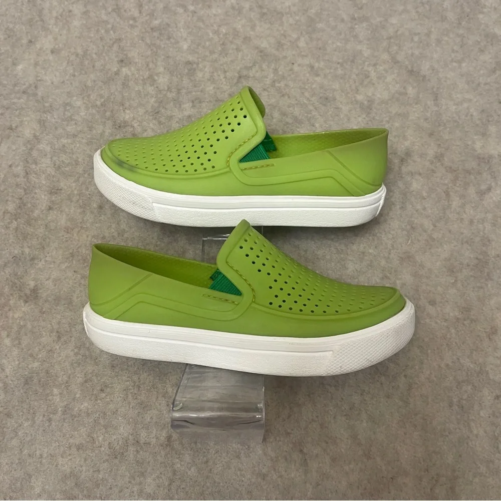 CROCS Citilane Roka Slip On Water Boat Shoe Sneakers Lime Green Kids Size 11C